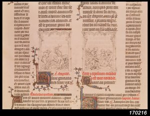 Noah in the Vineyard and the Drunkenness of Noah, från The Bible of Jean Sy, c.1355 av French School