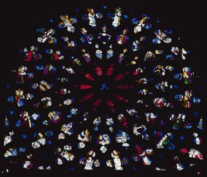 Norra rosenfönster, tidigt 1500-tal av French School