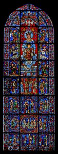 Notre Dame de la Belle Verriere; nedan är scener av Kana-bröllopet och Kristi frestelse i öknen (w30a) av French School