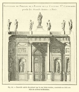 Ny ingång till priorinnan vid rue Saint-Antoine, byggd 1634 på bekostnad av kardinal de Richelieu av French School