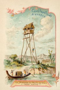 Utsiktstorn, Indokina (chromolitho) av French School