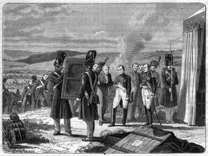På tröskeln till slaget vid Borodino, 7 september 1812: Napoleon före porträttet av kungen av Rom - Porträttet av kungen av Rom Napoleon II ger Napoleon I kvällen för slaget vid Moskova (slaget vid Borodino) av French School