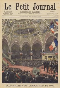 Invigning av Exposition Universelle 1900 i Paris (färg litho) av French School