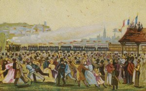 Öppnande av den första franska järnvägen, 1832 av French School