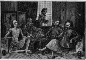 Opiumrökare på 1800-talet. av French School