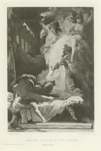 Orestes förföljda av furierna (gravyr) av French School