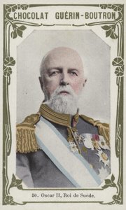 Oscar II, Roi de Suede (färgad bild) av French School
