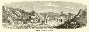Ostia, hamnstad i antikens Rom, Italien (gravyr) av French School
