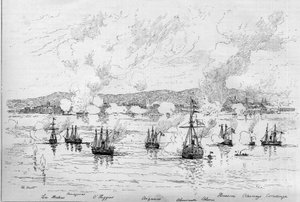 Stillahavskriget (1879-1884) mellan Peru och Bolivia och Chile - 22 april av French School