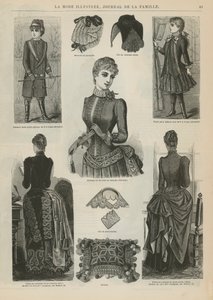 Sida från La Mode Illustree, 1885 av French School