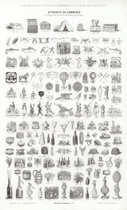 Sida från typografiska vinjetter (gravyr) av French School