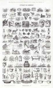 Sida från typografiska vinjetter (gravyr) av French School