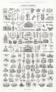 Sida från typografiska vinjetter (gravyr) av French School