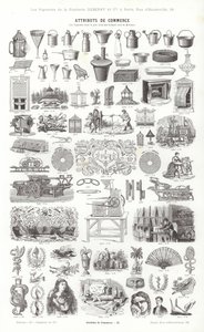 Sida från typografiska vinjetter (gravyr) av French School