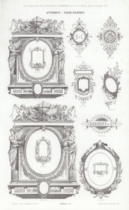 Sida från typografiska vinjetter (gravyr) av French School
