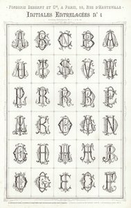 Sida från typografiska vinjetter (gravyr) av French School