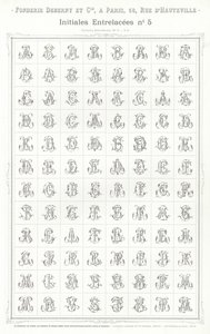 Sida från typografiska vinjetter (gravyr) av French School