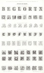 Sida från typografiska vinjetter (gravyr) av French School