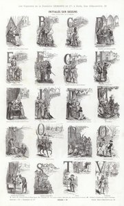 Sida från typografiska vinjetter (gravyr) av French School
