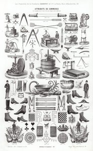 Sida från typografiska vinjetter (gravyr) av French School
