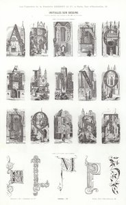 Sida från typografiska vinjetter (gravyr) av French School