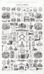Sida från typografiska vinjetter (gravyr) av French School