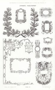 Sida från typografiska vinjetter (gravyr) av French School