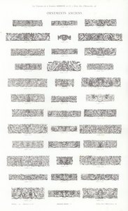 Sida från typografiska vinjetter (gravyr) av French School