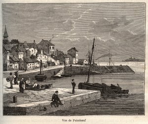Paimboeuf - Loire-Atlantique, i regionen Pays de la Loire - gravyr i "La France illustrée: geografi, historia, statistisk administration" av V.-A. Maltbrunt. 1884 av French School