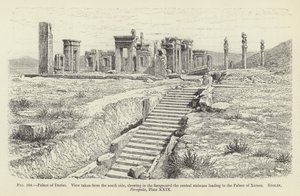 Darius-palatset, utsikt tagen från södra sidan, som i förgrunden visar den centrala trappan som leder till Xerxes-palatset av French School