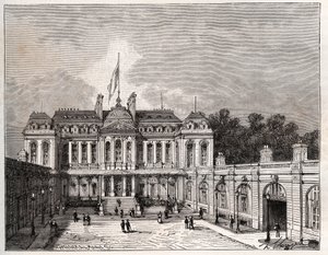 Elysee Palace i Paris - gravyr i "La France illustrée: geografi, historia, statistisk administration" av V.A. Malt-Brown. 1884 av French School