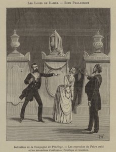 Palladiansk ritual i en kvinnologe (gravyr) av French School