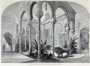 Parc de Montsouris: interiören av Palais du Bey i Tunis vid världsutställningen 1867. av French School