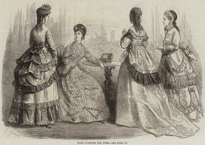 Paris Fashions för juni (gravyr) av French School