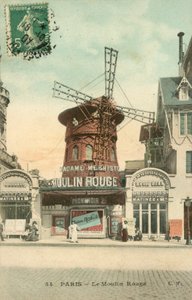 Paris, Moulin Rouge (färgfoto) av French School