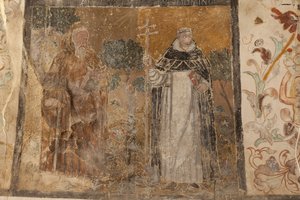 Församlingskyrka (Església de la Mare de Déu de Solers). Interiör. Mittskeppen. Muralmålningar. Detalj. 1500-talet (). av French School
