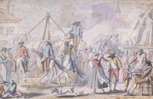 Parisian Pleasure Ground, känd som Les Porcherons (penna och wc på papper) av French School