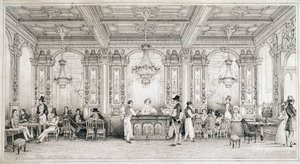 Parisiskt café i början av 1800-talet. av French School