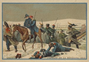 Passage av Berezina 1812 av French School