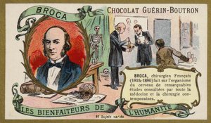 Paul Broca, fransk läkare, anatom och antropolog (chromolitho) av French School