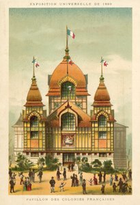 De franska koloniernas paviljong, Exposition Universelle 1889, Paris av French School