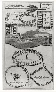Iroquoisarnas fredspipdans, från "Dialogues Curieux entre l