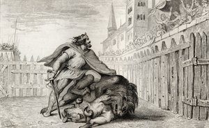 Pepin III (714-68) den korta med lejonet och tjuren, från 