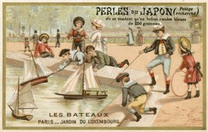 Japanska pärlor handelskort av French School