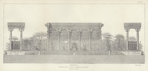 Persepolis, Hypostyle Hall of Xerxes, geometrisk höjd, restaurerad av Ch Chipiez av French School