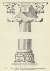 Persepolis, Hypostyle hall i Xerxes, östlig portik, huvudstad och bas av French School