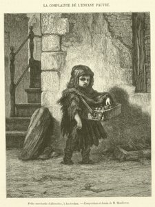 Liten tändstickssäljare, i Amsterdam (gravyr) av French School