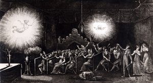 Phantasmagoria, från Scientific and Anecdotal Recreational Memoirs av Etienne Gaspard Robertson (1763-1837), Paris, 1831 av French School