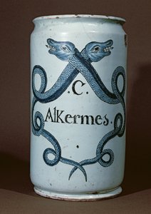Farmaceutisk burk för alkerner, från Rouen, ca 1770 (keramik) av French School
