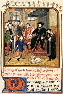 Philip Good (1396-1467) under baldakin, etsning från Instruction jeune prince, som finns i Dictionary of Furniture and Decoration, Henry Havard, Volym II av French School